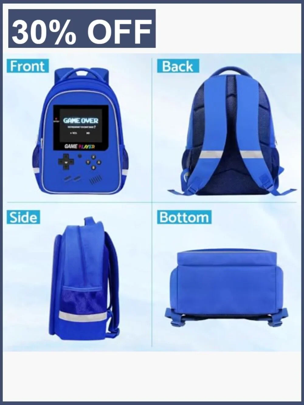 Gamer Boys School Backpack Elementary Middle Kids Ages 6-18 17 Inch